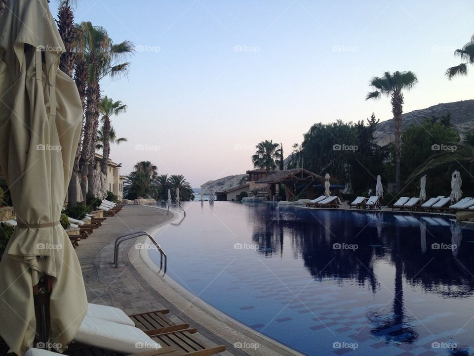 Evening pool