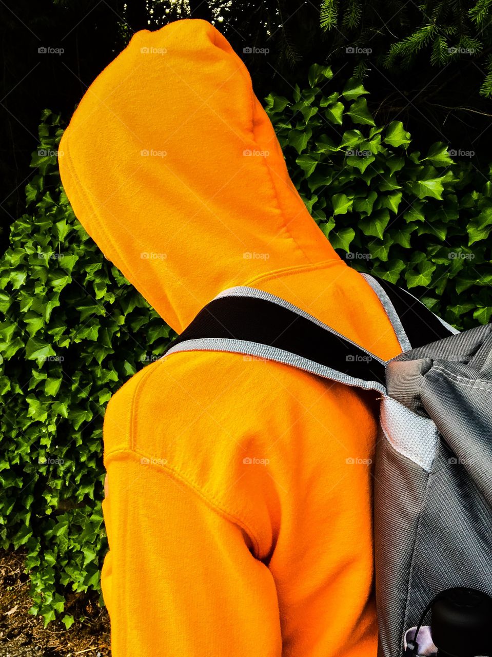 Close-up of person with backpack