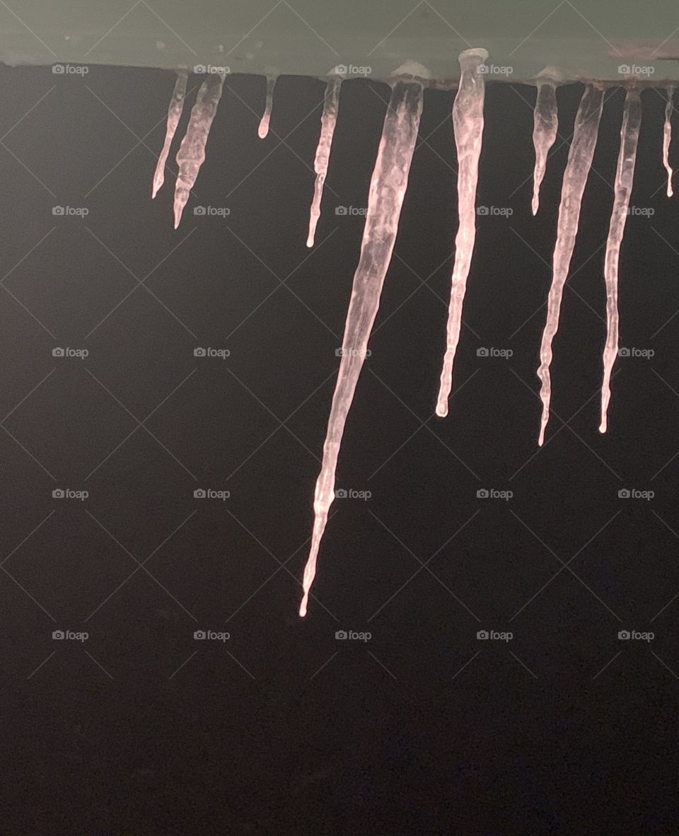 Icicles on the eaves 