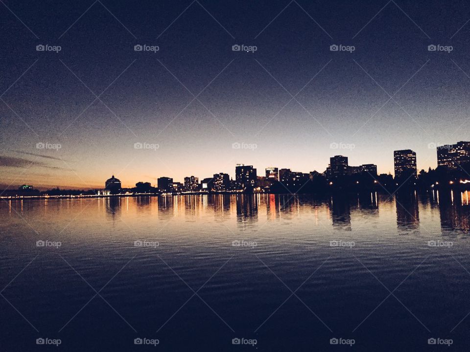 Sunset on Lake Merritt in Oakland