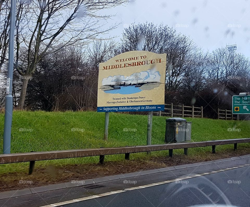 Middlesbrough road sign