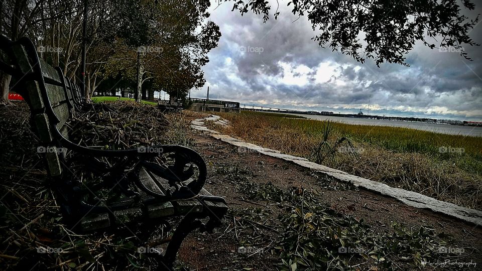 This is river front park in Charleston South Carolina after Hurricane Matthew