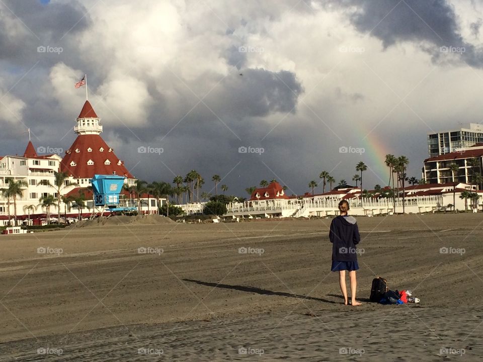 Rainbow over the Del in Coronado