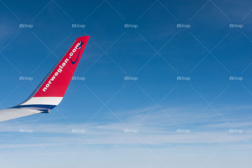 View from airplane window. 