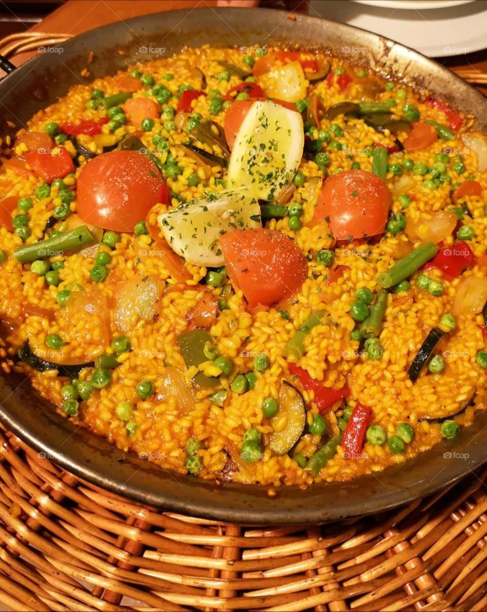 Spanish vegetarian paella