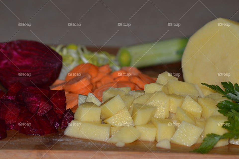 vegetables and spices to prepare a soup