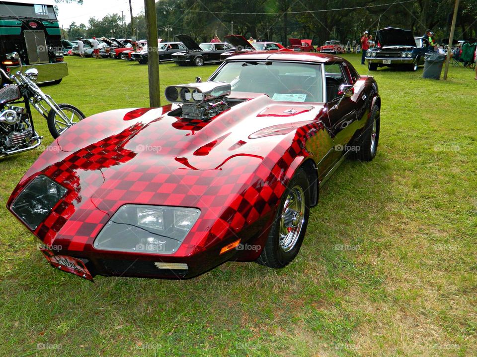 Checkerboard Chevrolet Corvette C3 Stingray. Known around the world as America’s sports car