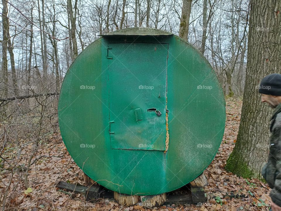 Bunker in the autumn forest
