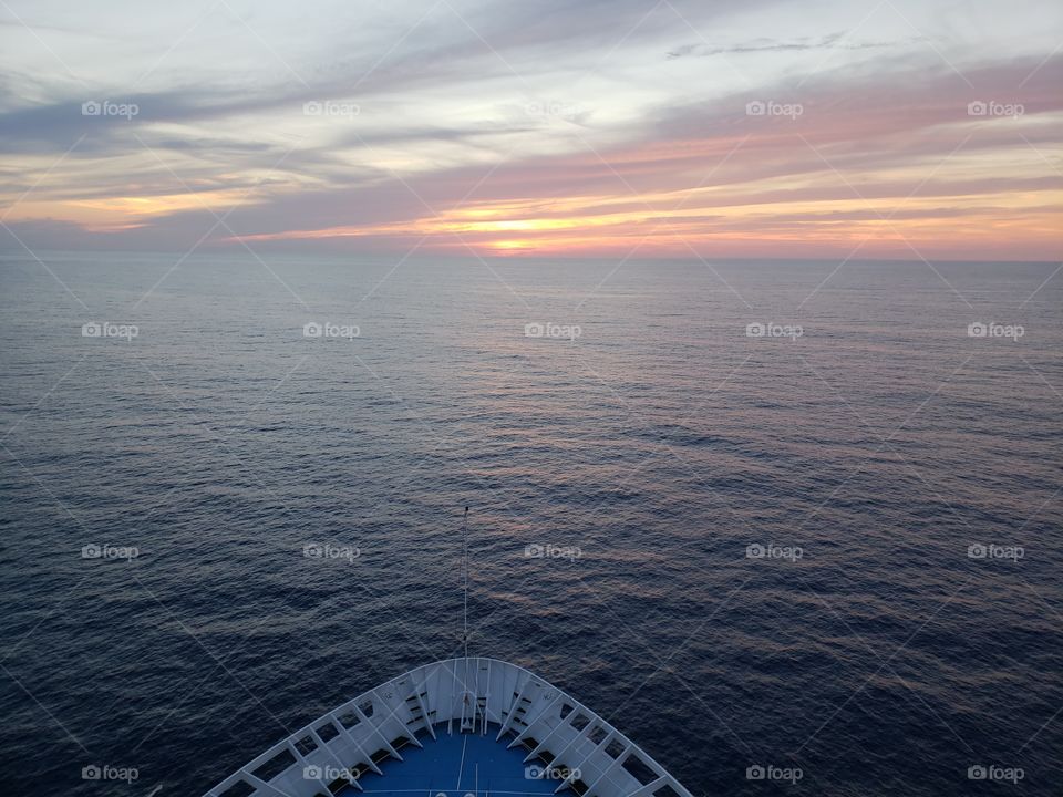 calming sunset on cruise