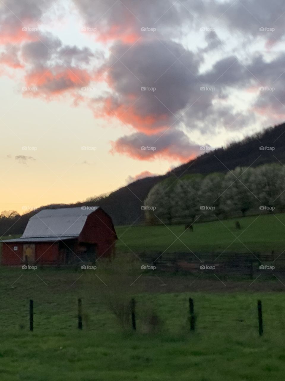 Sunset on side of road 