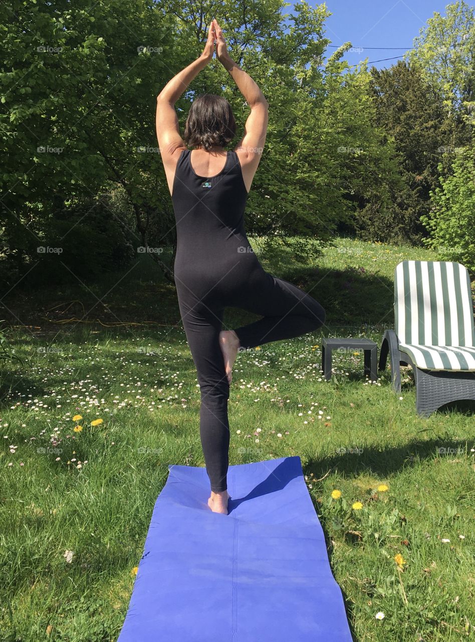 Yoga in garden 