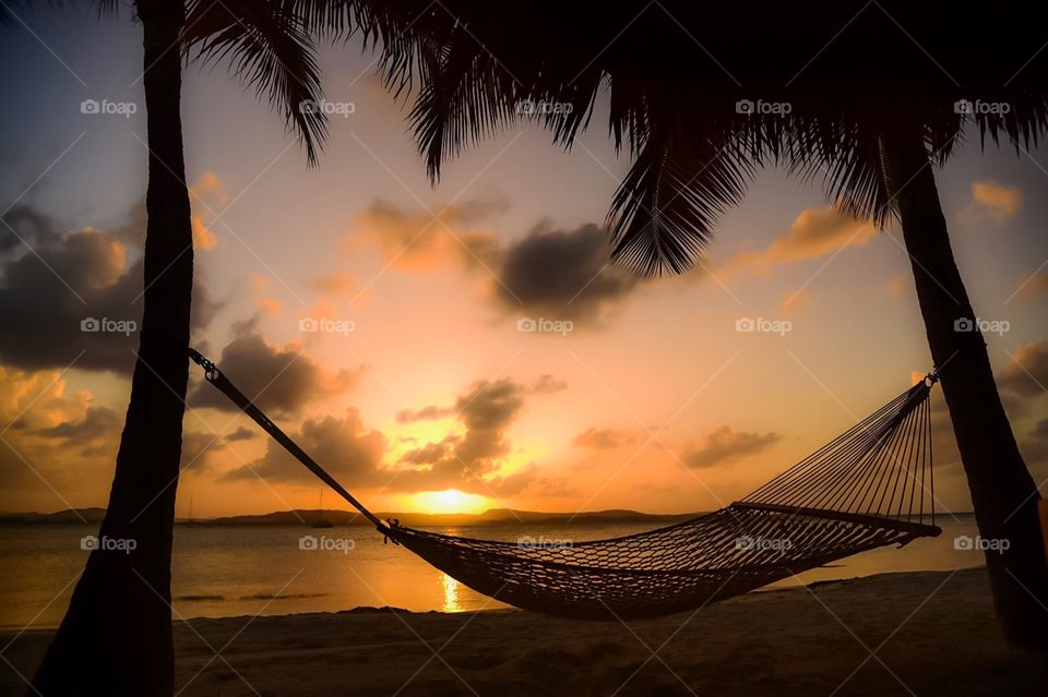 Sunset hammock on Jumby bay, Antigua 