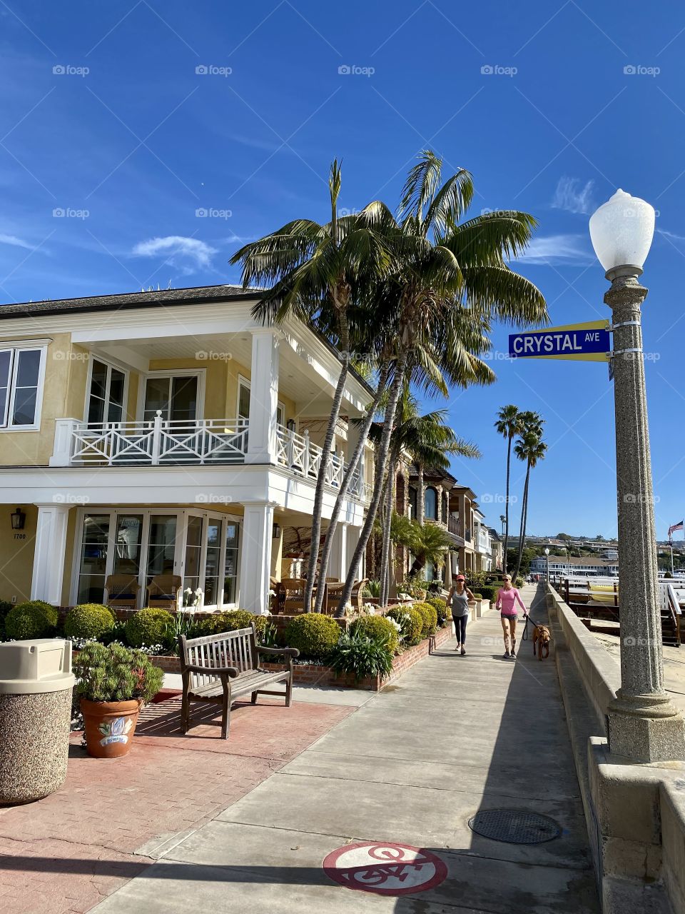 South Bay Front Road on Balboa Island in Newport Beach California 