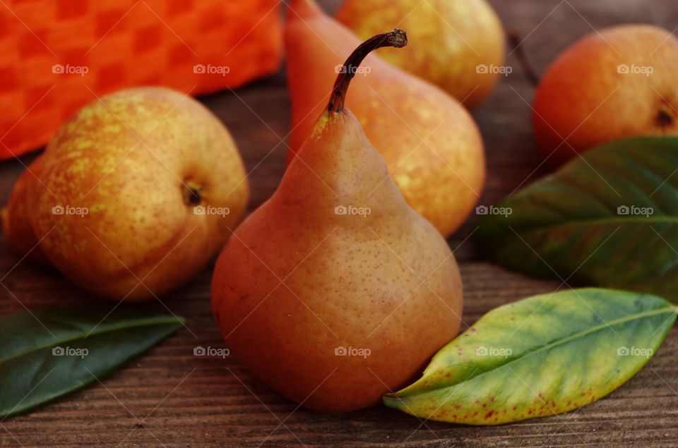 Close-up of pears