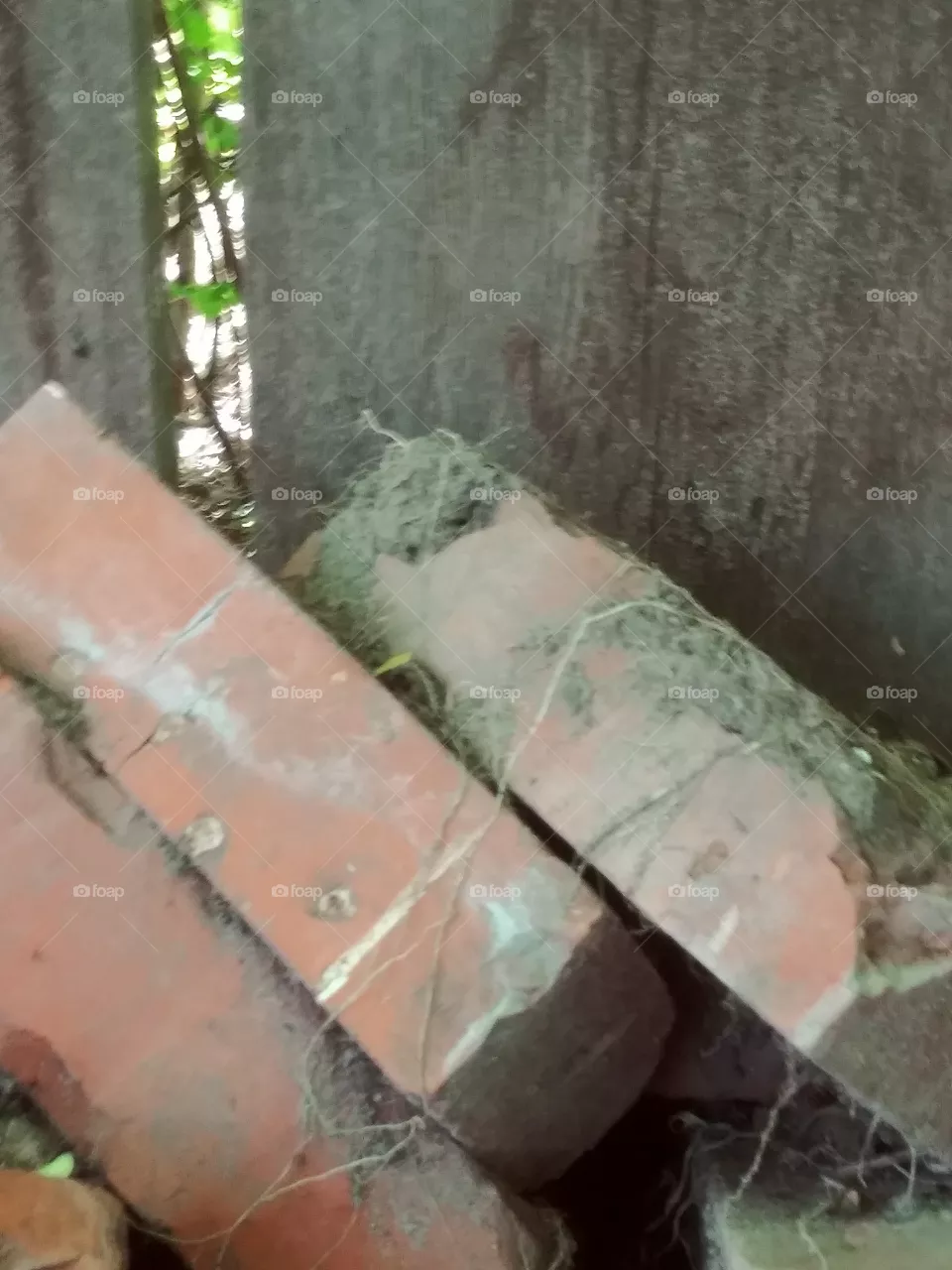 bricks and wood