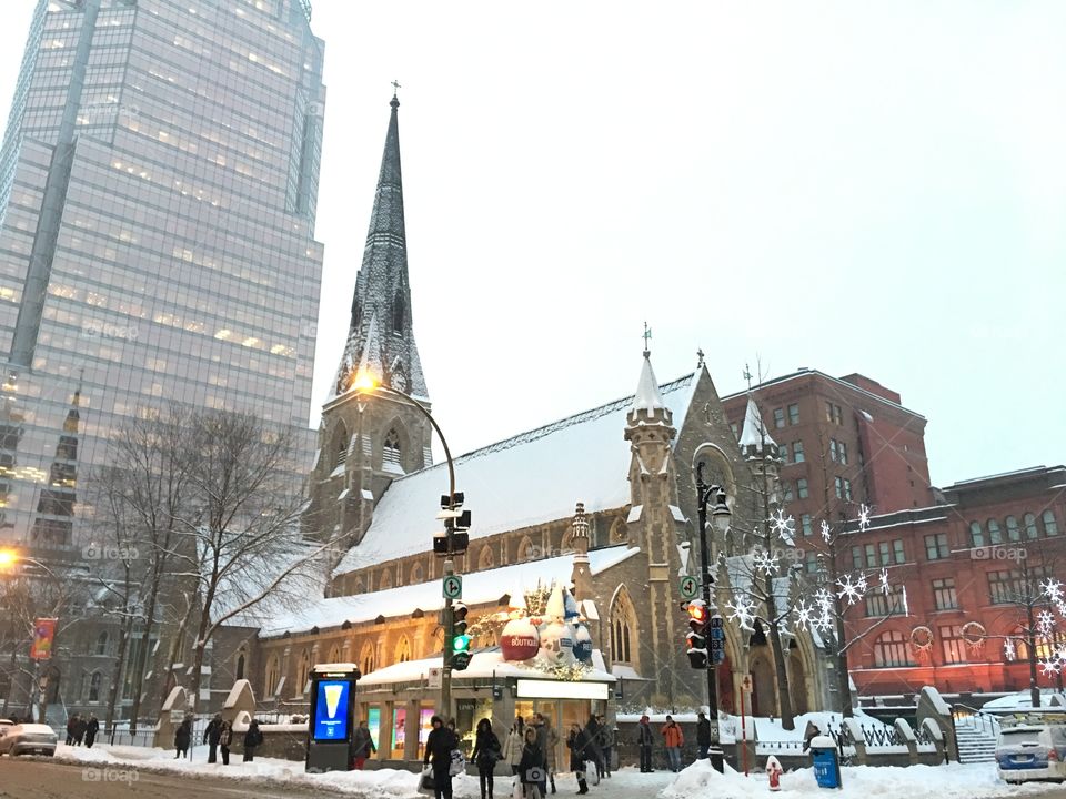 Church in the snow 