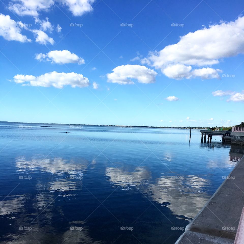 Clouds reflected on lake