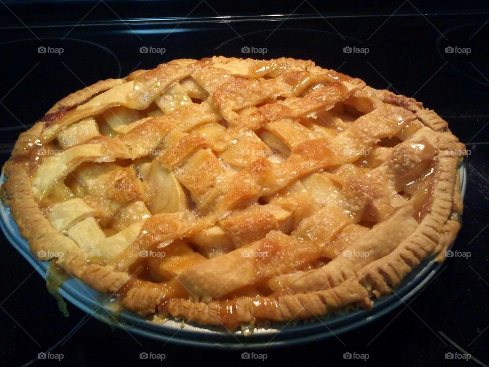 Hot sweet Carmel Apple Pie