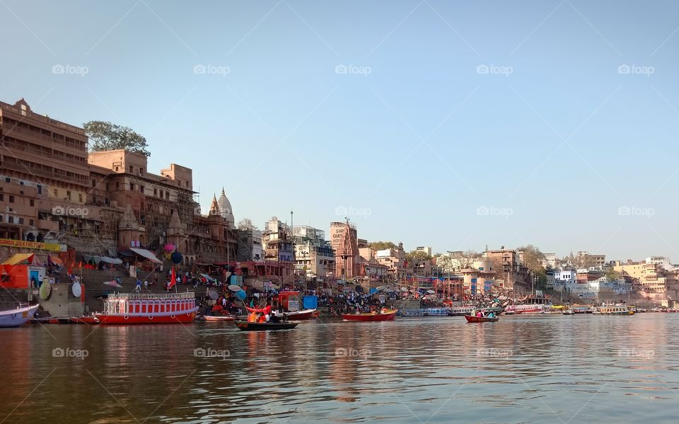 varanasi is a city on the banks of river ganga,A major religious hub in india