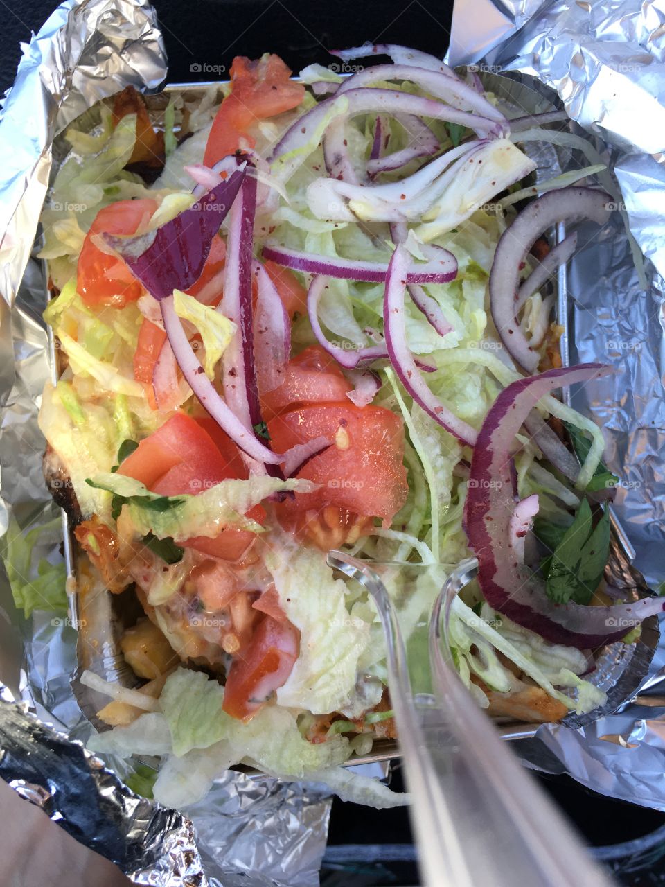 Kapsalon chicken with salad