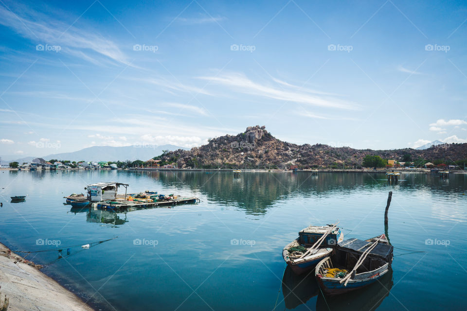 Small village at a beach.