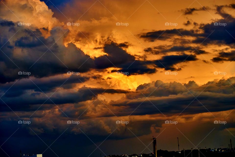 Sun shine clouds- twilight