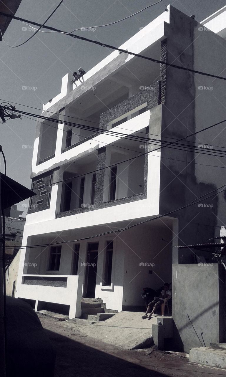 black and white building architecture