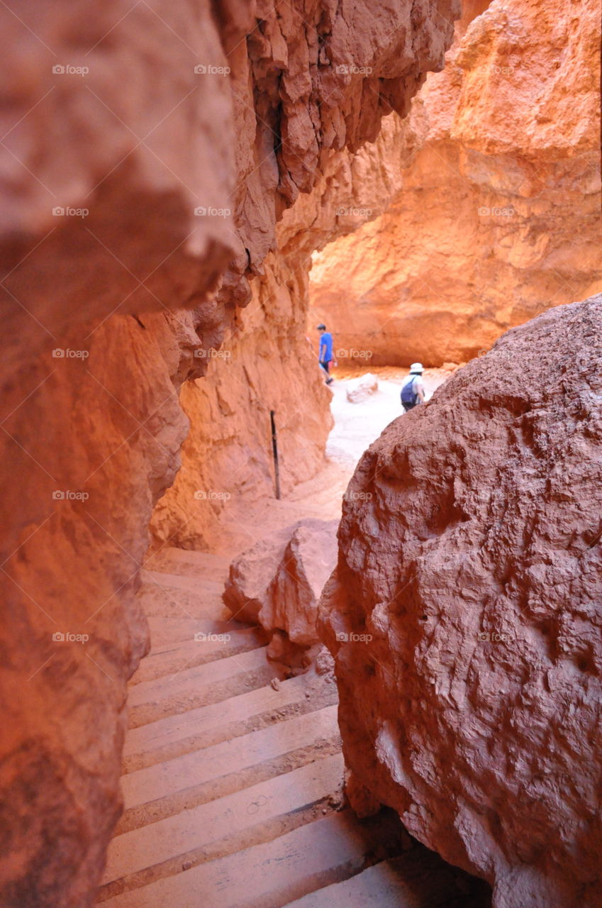 walking inside the canyon