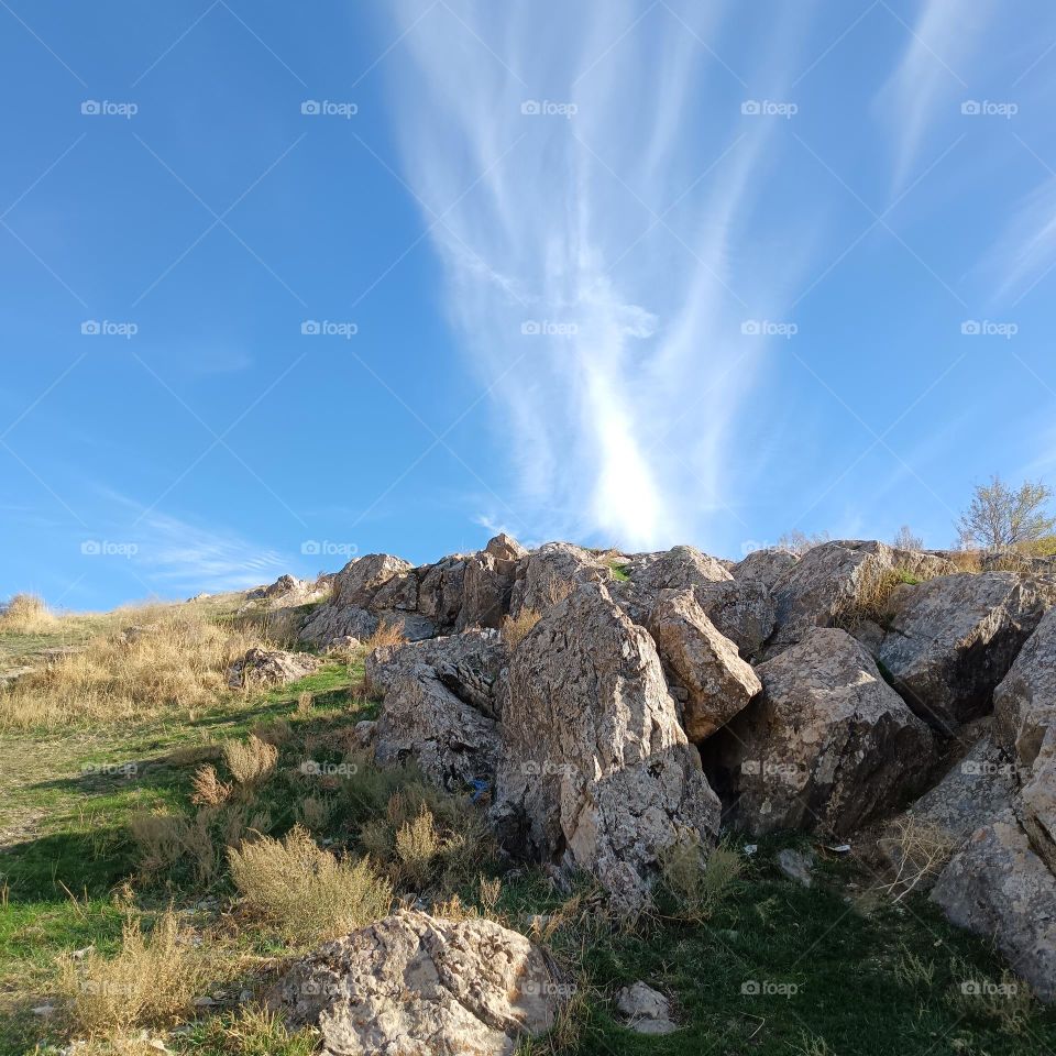 Blue sky and mountain