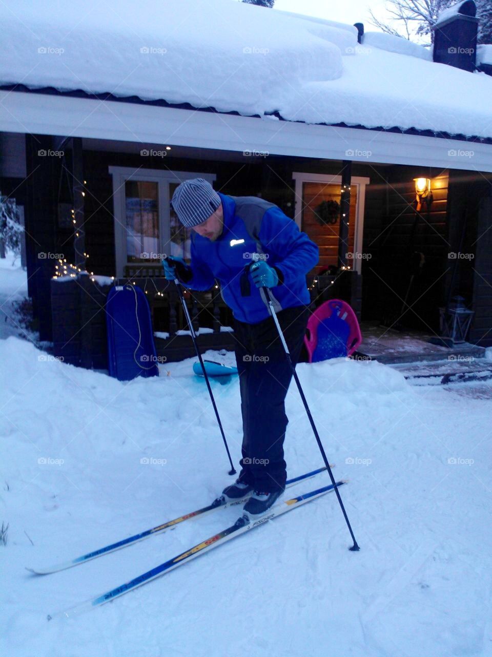 Ski. Christmas holiday in Lapland. We are going to ski.