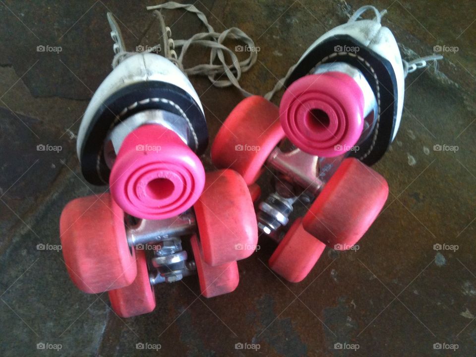 Hot Pink Wheels . Roller skates