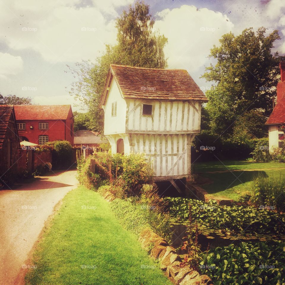 Village . Old English cottage