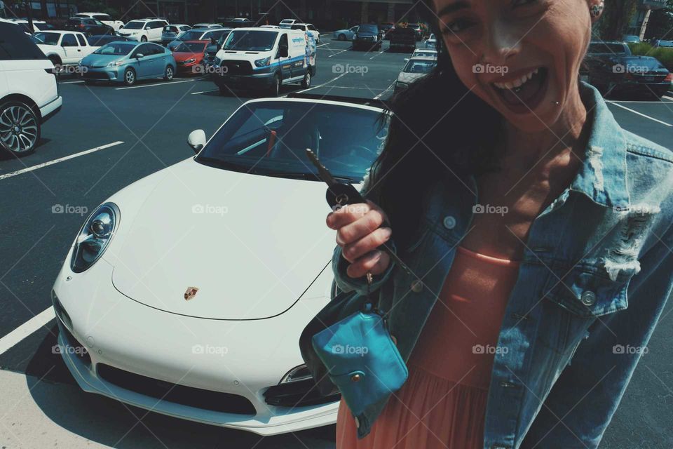 girl with car