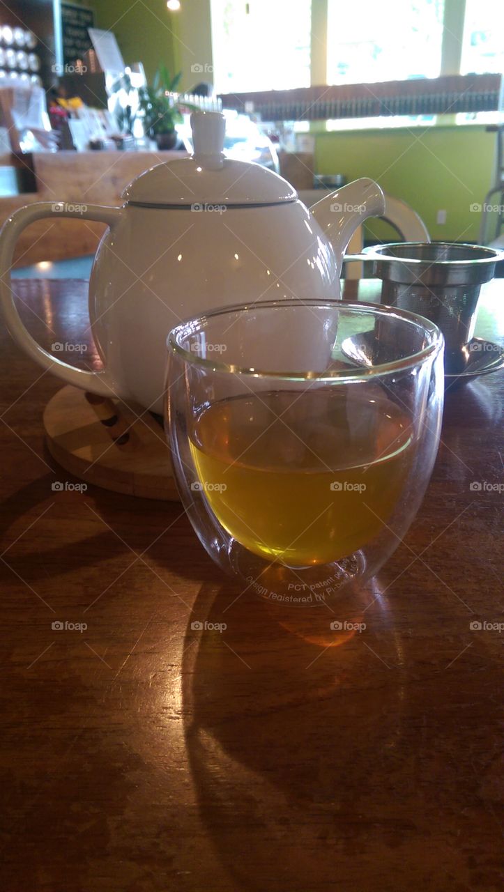 Hot tea. a warm pot of loose leaf hot tea