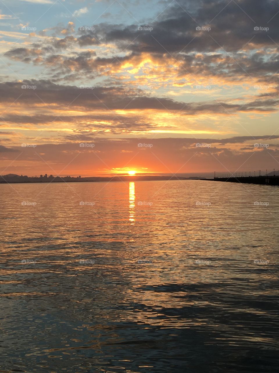 Sunset by the ocean on the last day of the year 