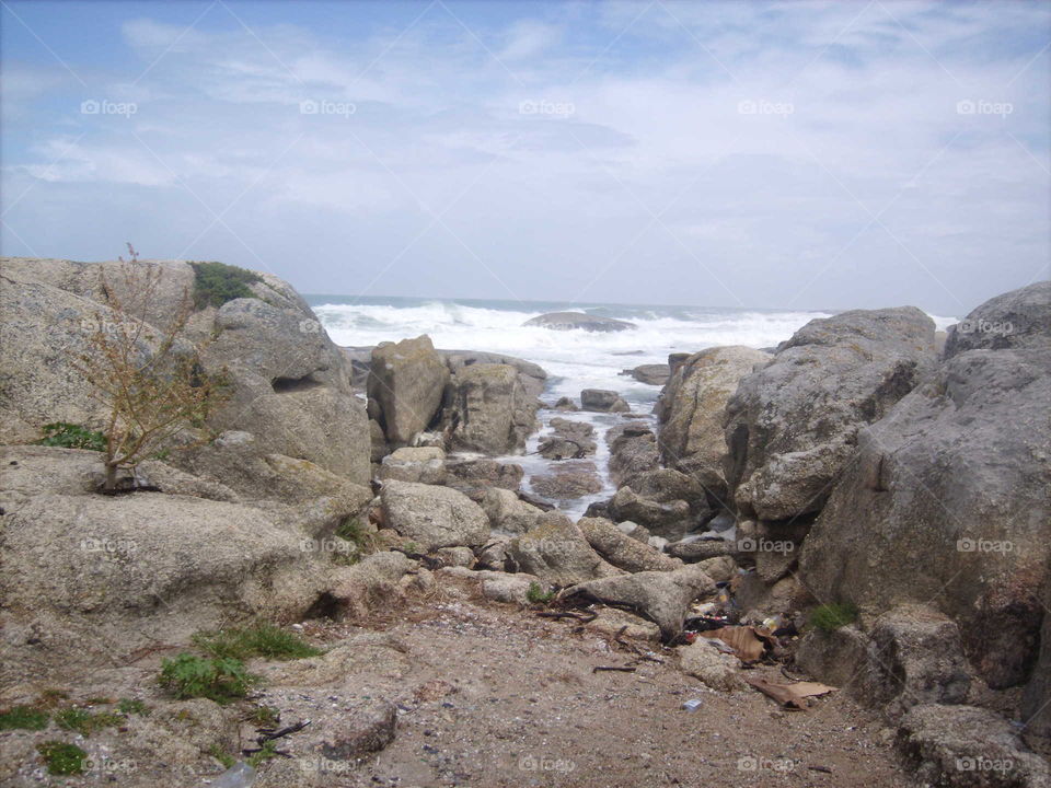 South African rocks at the sea