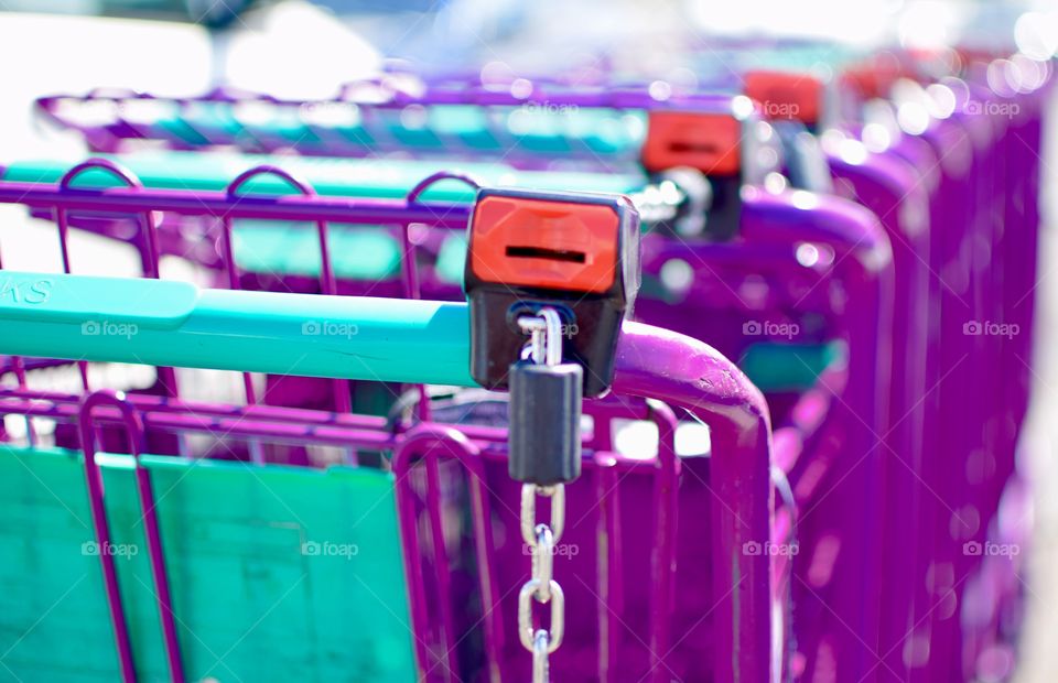 Shopping carts that you put a Quarter in to use