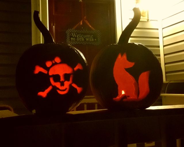 Pair of pumpkins.