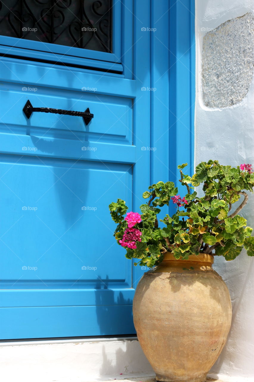 #beautuful nature #flower #pink #greek island #old house #multicolor