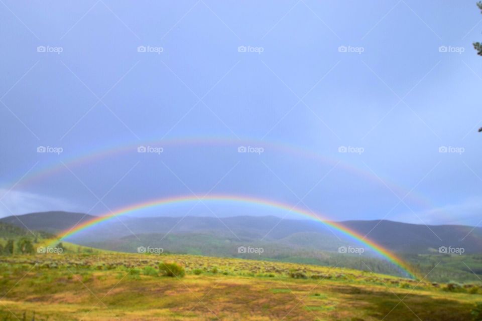 Double Rainbow in the mountains