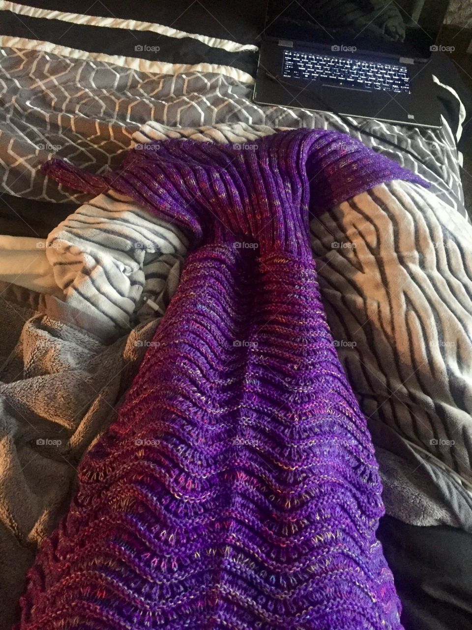 Cozy. Mermaid blanket. Working from home 