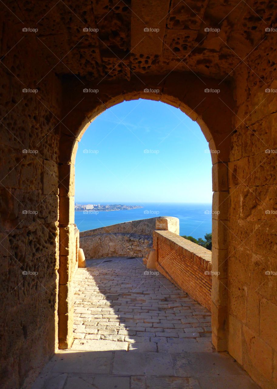 Sea through doorway