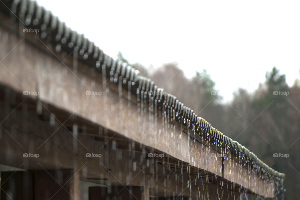 rain dripping from the roof