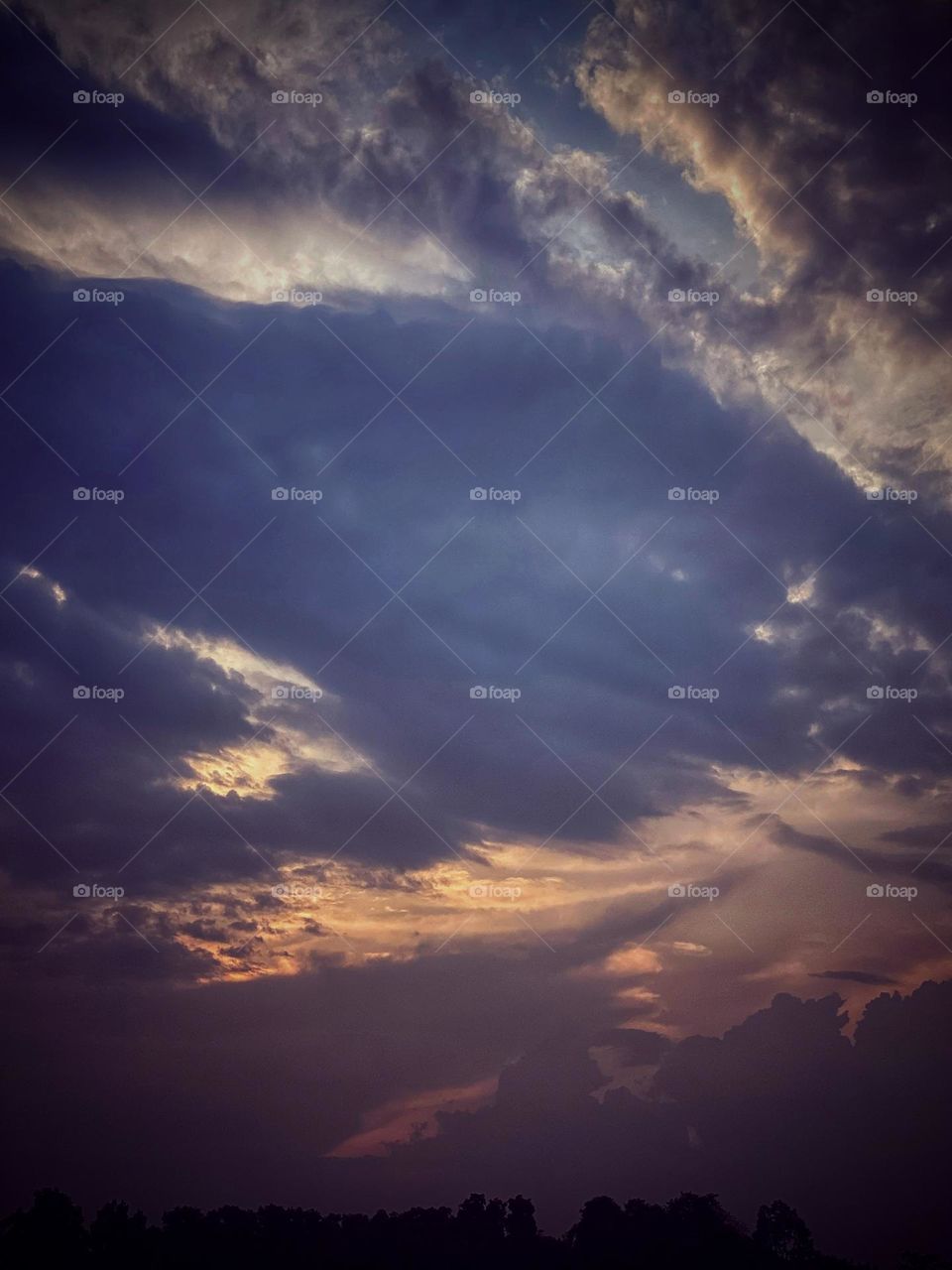 Sky, clouds, nature, evening, dark clouds
