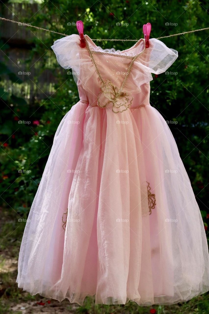 Princess pink dress hanging