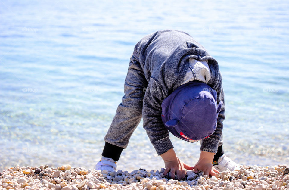 Playing on the beach