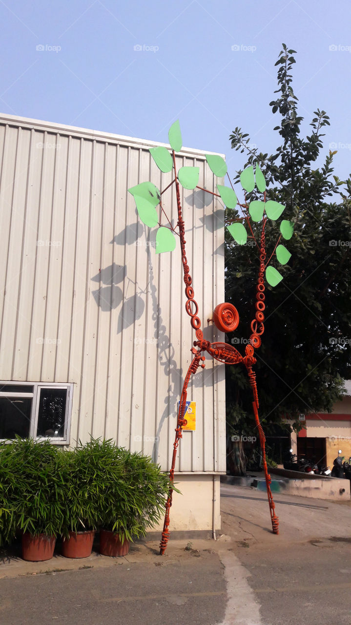 Metallic tree - creativity - colour - shadows - life - joy.