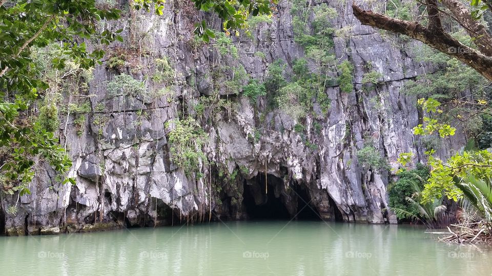 Cave and underground river entrance boat tour Phillipine Islands