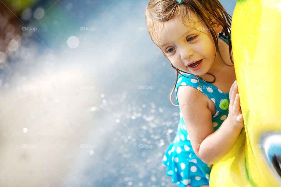 Grace at the water park.