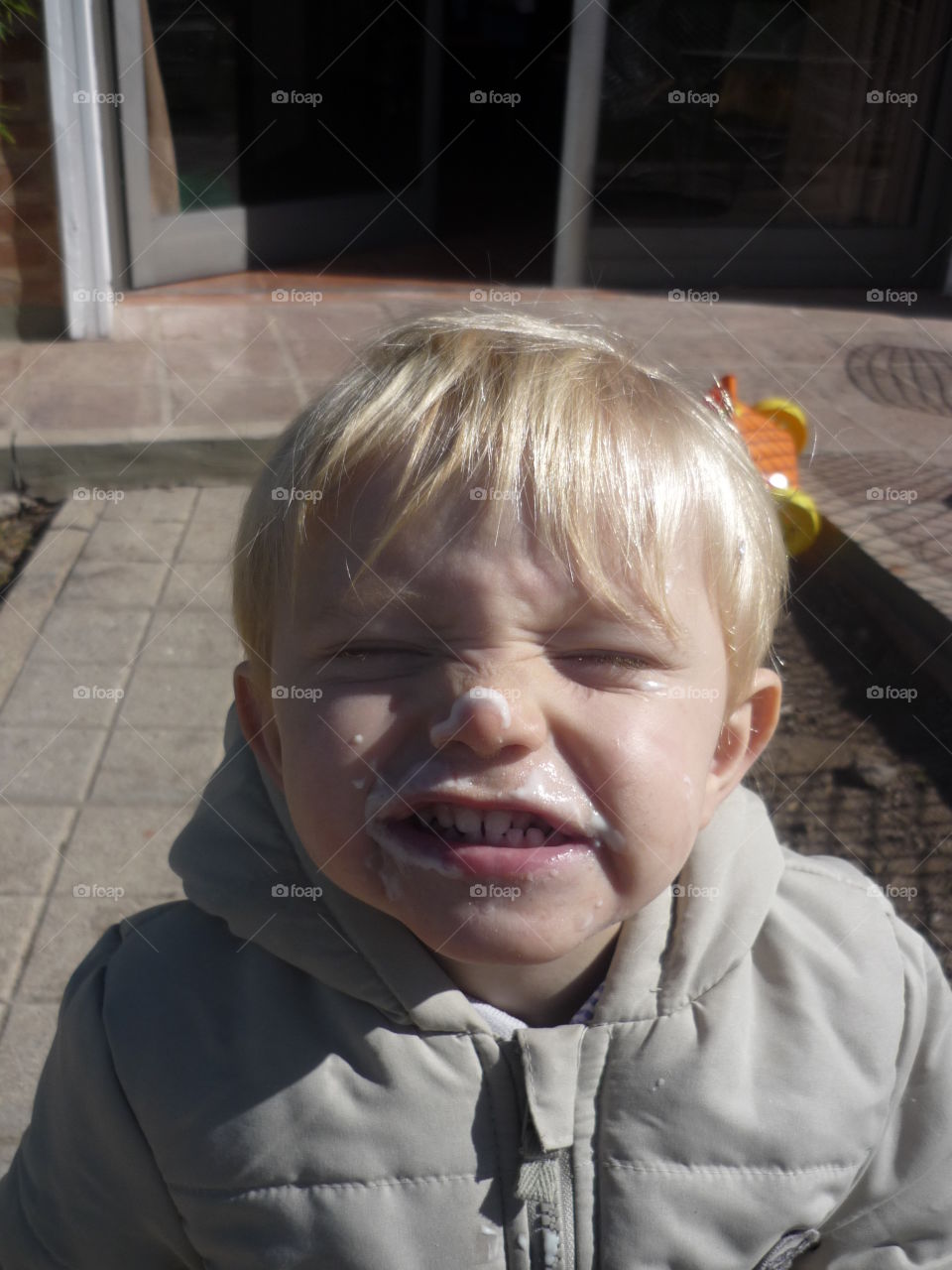 baby eating ice cream